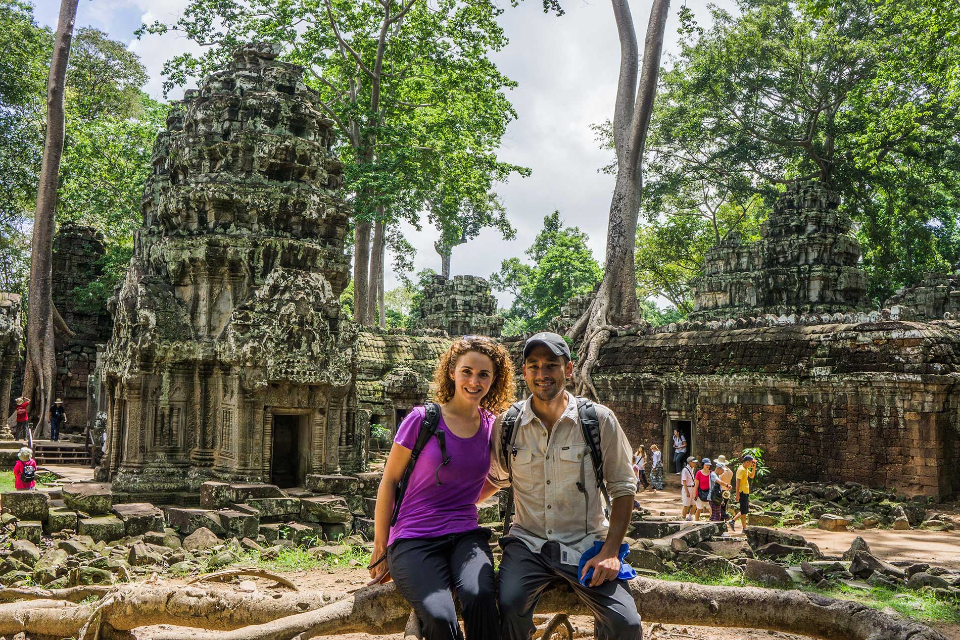 Natalie and Josh at Ta Prohm