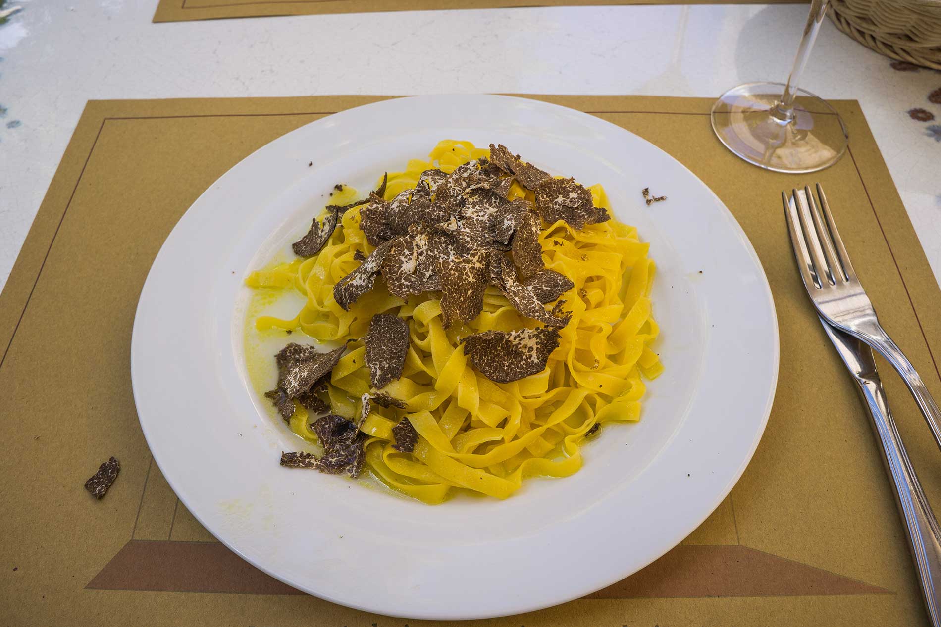 Truffle pasta Spello, Italy.